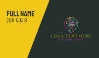 Neon Retro Movie Camera Business Card Preview