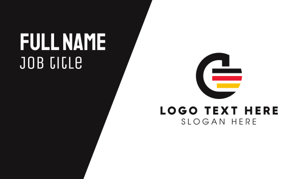 German Flag Letter G  Business Card Design Image Preview