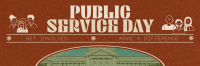 Retro Minimalist Public Service Day Twitter header (cover) Image Preview