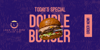 Double Burger Twitter Post Design