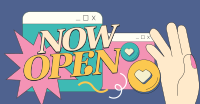 Retro Now Open Facebook Ad Design
