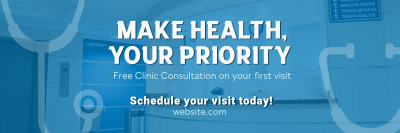 Clinic Medical Consultation Twitter header (cover) Image Preview