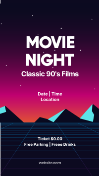 Retro Movie Night Facebook story Image Preview