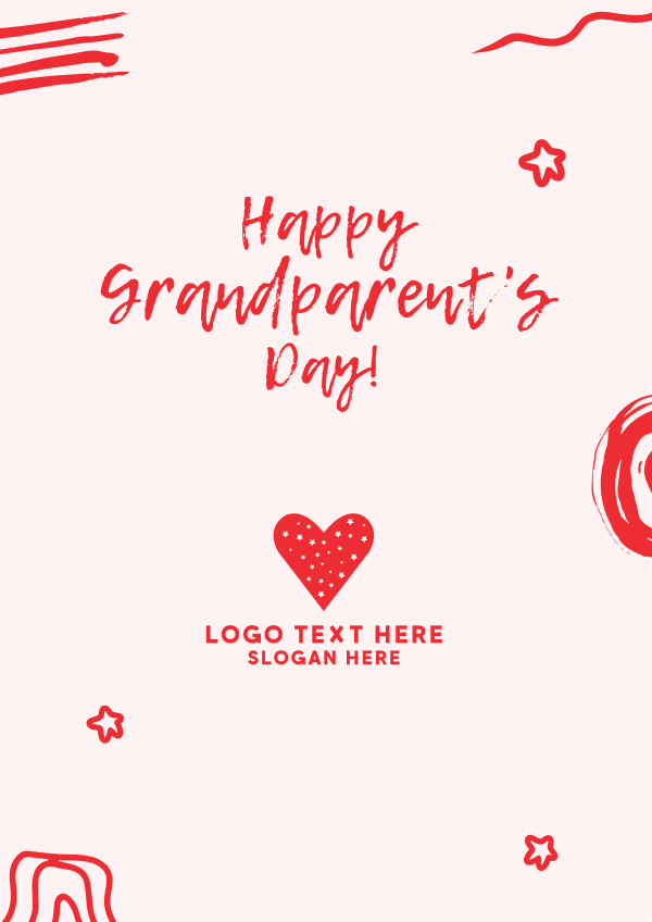 Happy Grandparents Scribble Flyer Design Image Preview