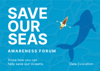 Save The Seas Postcard Design