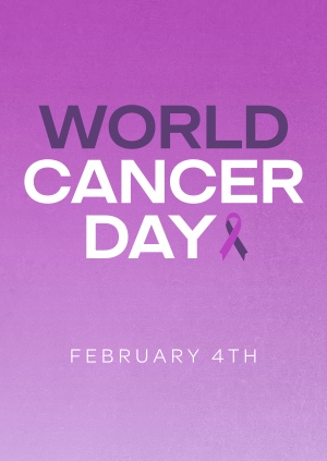 Minimalist World Cancer Day Poster Image Preview
