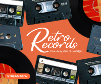 Retro Records Facebook Post Design
