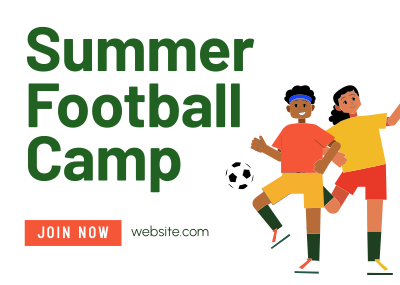 Summer Football Camp Postcard Image Preview