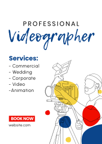 Videographer Lineart Flyer Image Preview