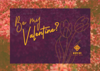 Sweet Floral Valentine Postcard Design