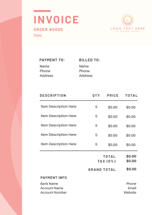 Abstract Curves Invoice Image Preview