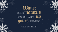 Winter Quote Snowflakes Facebook event cover Image Preview