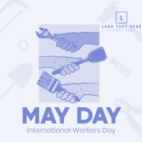 Hand in Hand on May Day Linkedin Post Design