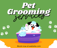 Dog Bath Grooming Facebook Post Design