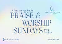 Sunday Worship Postcard Image Preview