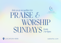 Sunday Worship Postcard Image Preview