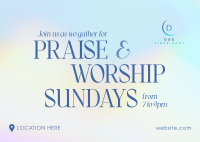 Sunday Worship Postcard Image Preview