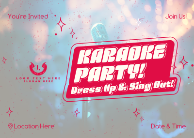 Karaoke Party Star Postcard Image Preview