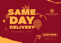 Same Day Delivery Postcard Design