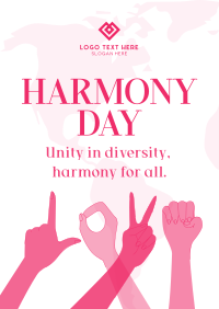 LOVE Sign Harmony Day Flyer Design