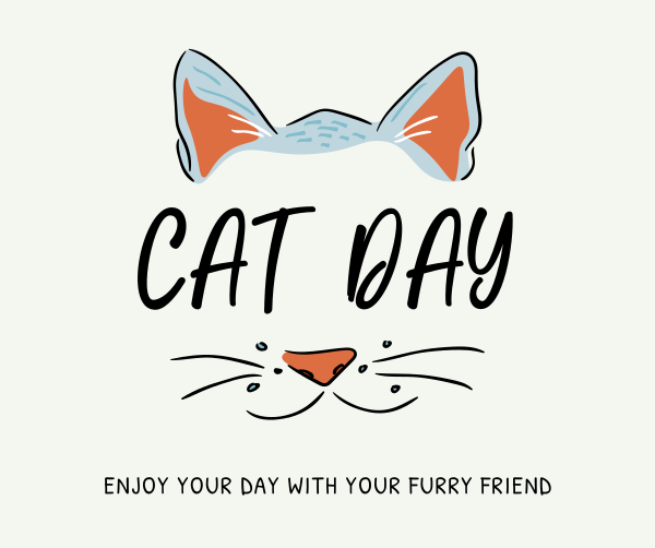 Cat Face Greeting Facebook Post Design Image Preview