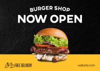 Burger Shop Opening Postcard Design