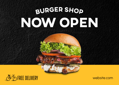 Burger Shop Opening Postcard Image Preview