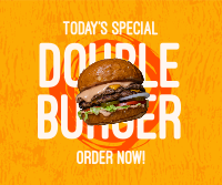 Double Burger Facebook Post Design