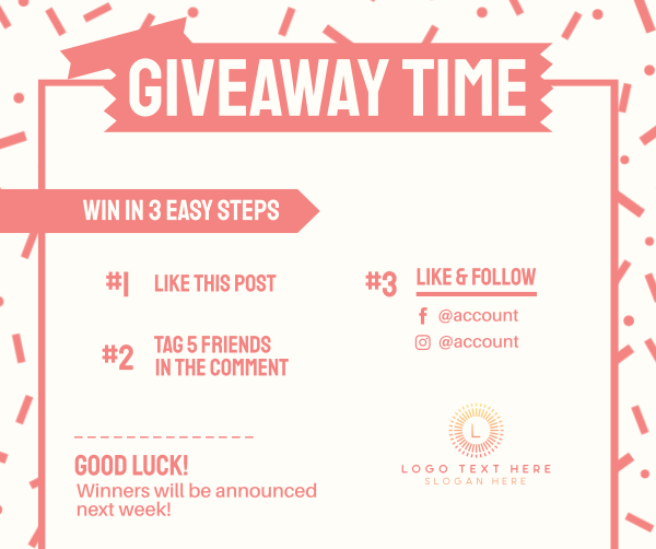 Giveaway Confetti Facebook Post Design Image Preview