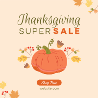 Thanksgiving Pumpkin Sale Instagram Post Design