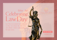 Lady Justice Law Day Postcard Design