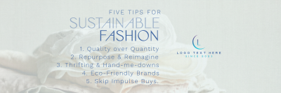 Chic Sustainable Fashion Tips Twitter header (cover) Image Preview