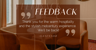 Minimalist Hotel Feedback Facebook ad Image Preview