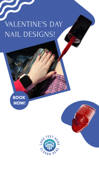 Red Valentine's Nails  Facebook Story Design