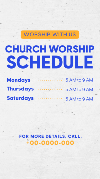 Church Worship Schedule TikTok Video Preview