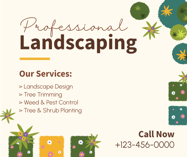 Professional Landscaping Facebook Post Design