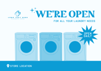 Laundry Store Hours Postcard Image Preview