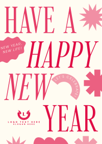 Quirky New Year Greeting Flyer Image Preview