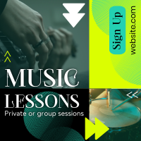 Cool Music Lessons Linkedin Post Design