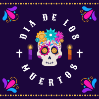 Sugar Skull and Flowers Instagram Post Design