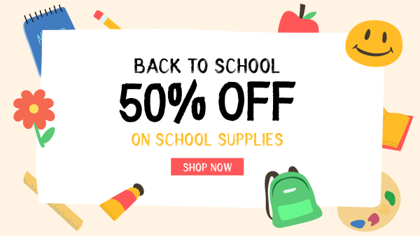 Back to School Discount Facebook Event Cover Design