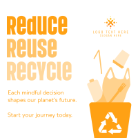 Reduce Reuse Recycle Waste Management Instagram Post Design