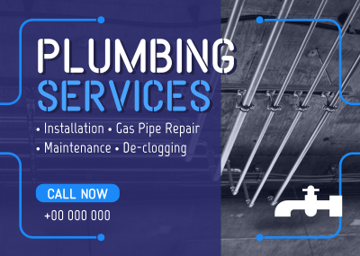 Plumbing Pipes Repair Postcard Image Preview