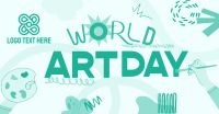 Quirky World Art Day Facebook Ad Design