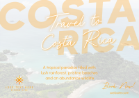 Travel To Costa Rica Postcard Design