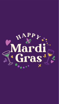 Mardi Gras Toast Facebook Story Design