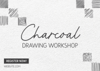 Charcoal Drawing Class Postcard Design