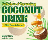 Refreshing Coconut Drink Facebook Post Design