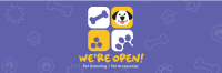 Pet Store Now Open Twitter Header Design
