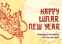 Prosperous Lunar New Year Postcard Design